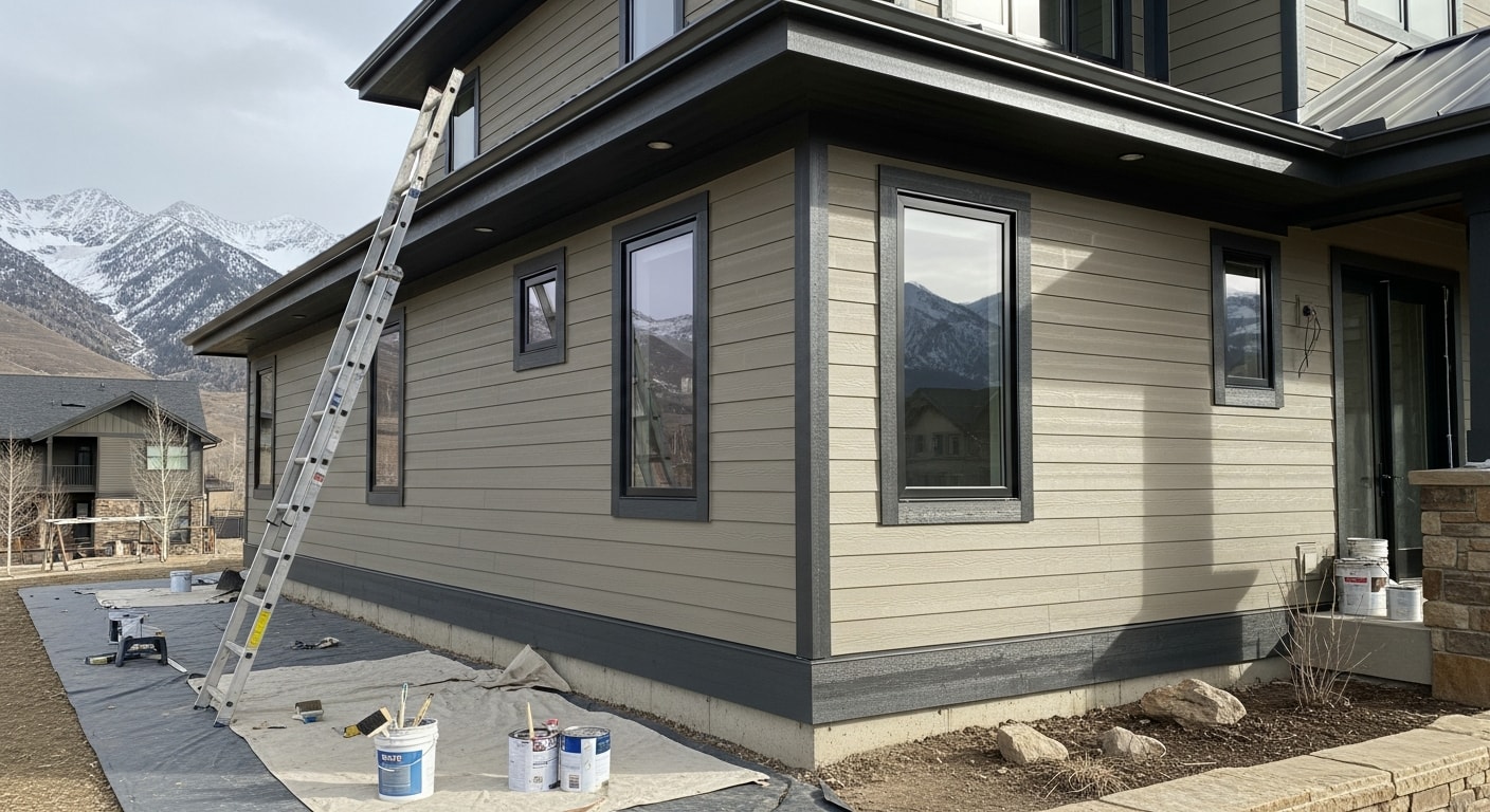 Home exterior with new siding and fresh paint
