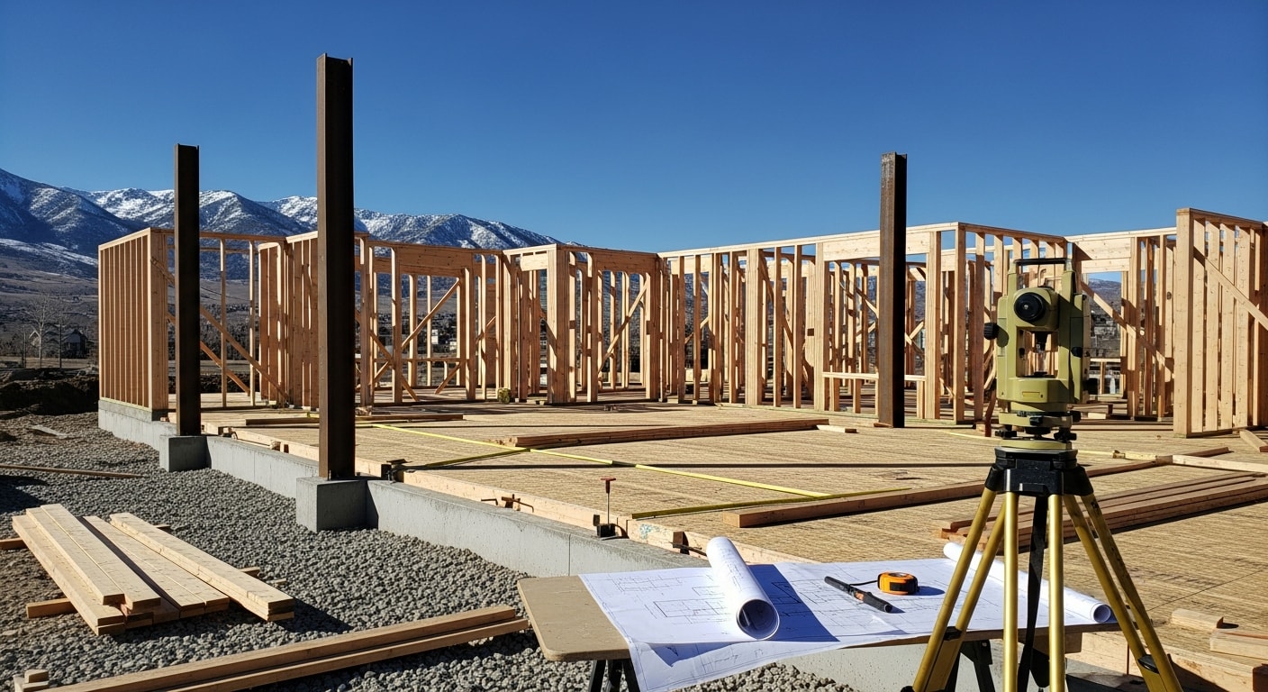 A newly completed mountain home in Park City, Utah, with a steep-pitched roof and modern exterior finishes suited for high-altitude construction. The structure reflects Park City's building standards including height and setback compliance on a sloped residential lot.